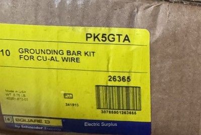 Square D PK5GTA Grounding Bar Kit, CU-AL Wire (Qty 10)
