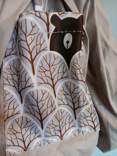 NWT Cuby Over The Shoulder Baby Sling 5 Carrying Positions Gray Trees And Bears - Picture 4 of 10