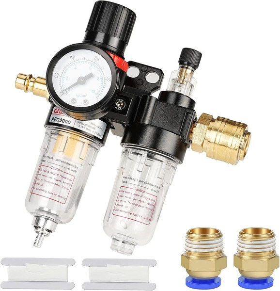 Druckluft Druckminderer 1/4 Zoll Wasserabscheider Mit Manometer ÖLabscheider-image