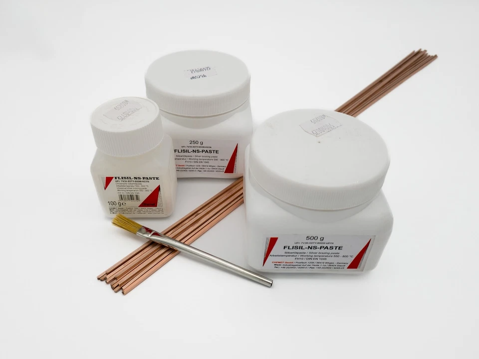 Barre di brasatura forte L-CuP6 per leghe di rame con fondente e pennello - Immagine 4 di 4