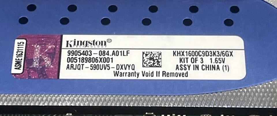 Kingston HyperX Genesis Blue KHX1600C9D3K3/6GX DDR3 SDRAM 3 × 2 GB sticks 1600MH - Image 3 of 3