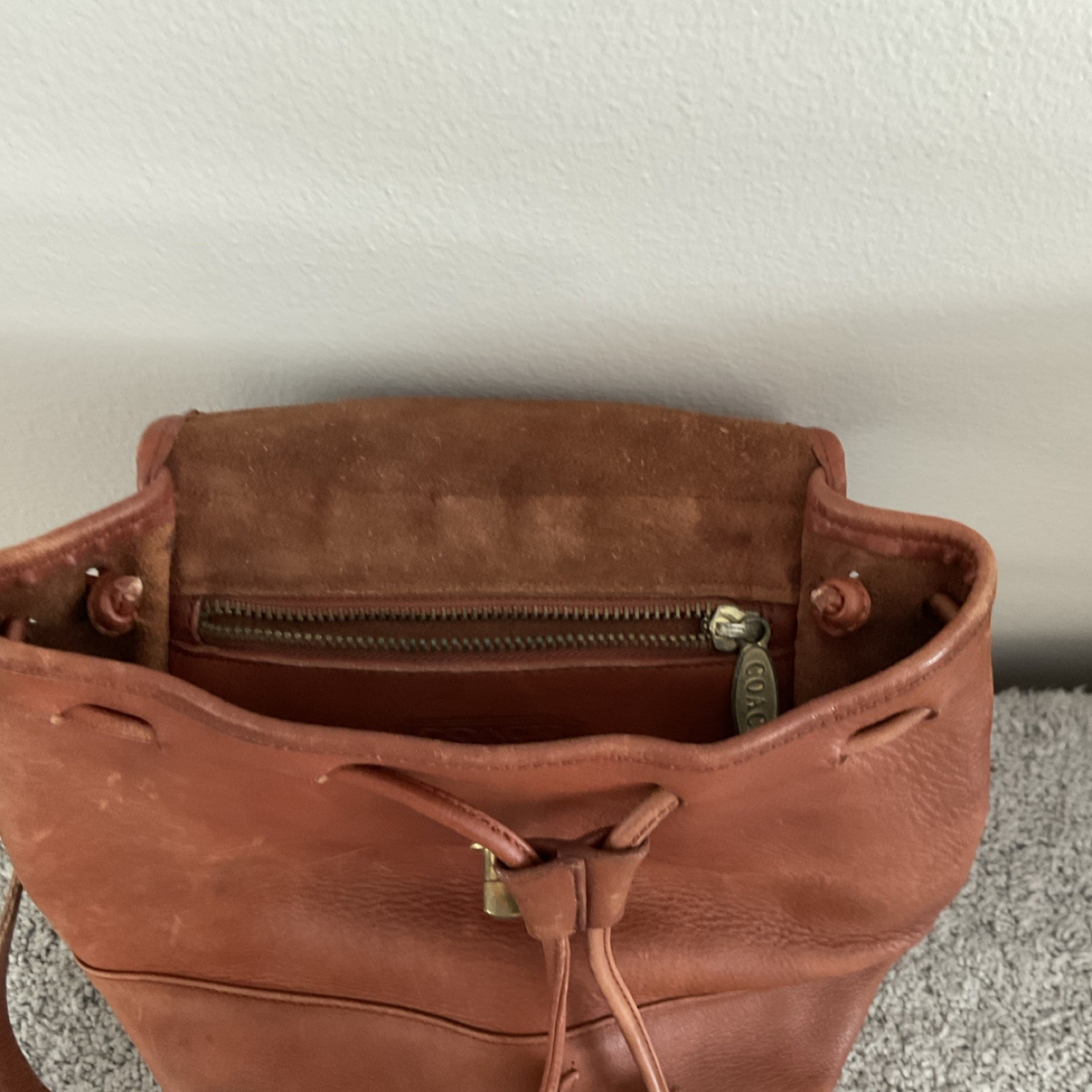 Coach Brown Backpack with Drawstring, Turn Lock &… - image 3