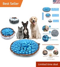 Portable Blue Snuffle Mat for Dogs - Encourages Natural Foraging Skills 19" 