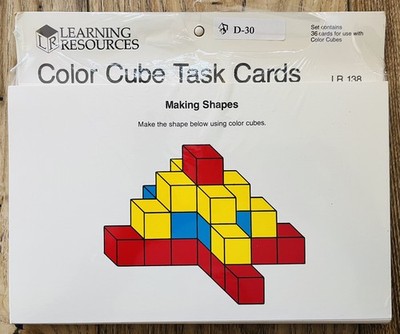 Learning Resources Color Cube Task Cards Shape Building Math New In Package