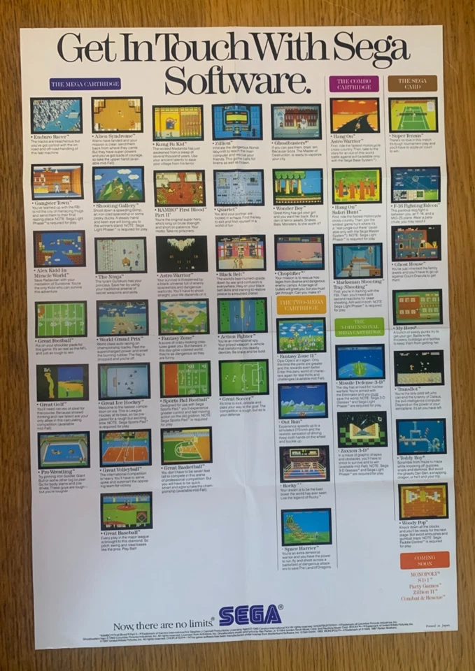 1987 SEGA Promo Poster Take Hold of the Adventure Master System Insert SMS - Image 2 of 4