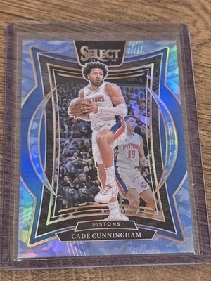 2024-25 Panini Select - Concourse Cade Cunningham #65 Blue Camo Prizm /99