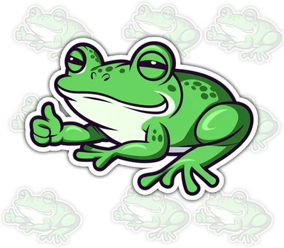 3Pcs Frog Thumbs Up Sticker Gifts Funny Cute Silly Little Green Frog