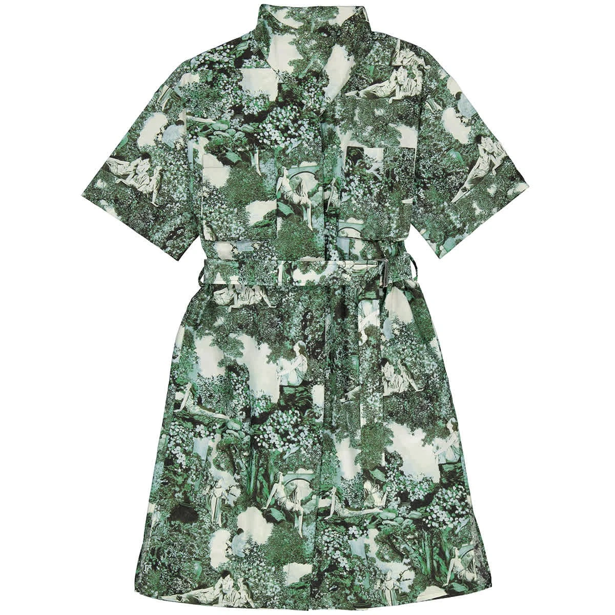 Abito camicia Kenzo donna kaki scuro stampato sognatori