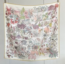 100 Mulberry Silk Square Bandana Scarf - Animal Floa Print Wrap Shawl 35 Inch