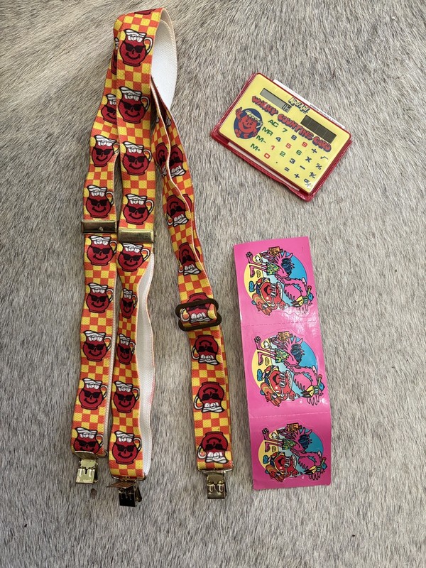 Vintage Kool-Aid Suspenders Wacky Counting Card calculator stickers