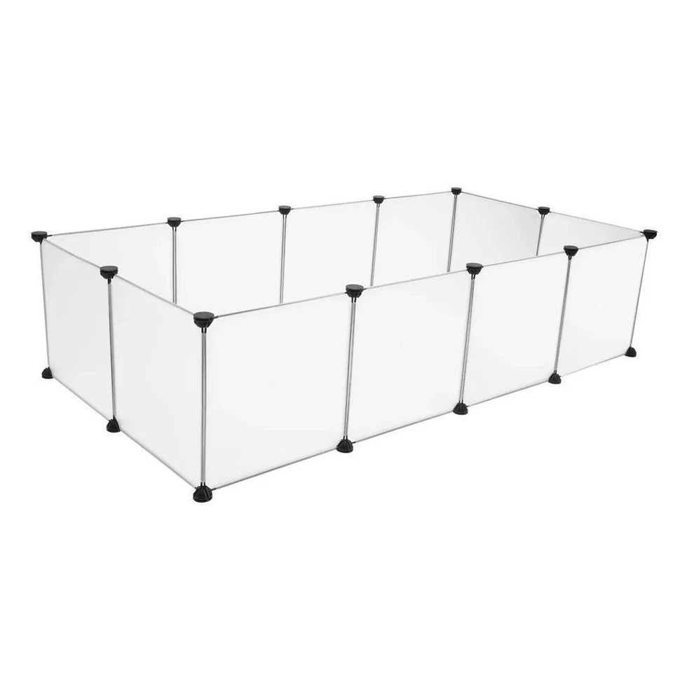 12 Paneles Mascotas Parque Infantil Pequeños Animales Jaula Patio Plástico Cachorro Caja Cerca Ejercicio Foto 4 de 4