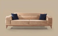 Sofa 3 Sitzer Farbe Beige Wohnzimmer Design Stil MöBel Moderne Sofas Neu Holz