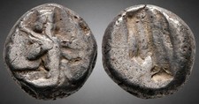 Ancient coins NGC Ch F Xerxes - Artaxerxes I Achaemenid Silver Siglos. A853