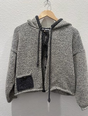 Ani Barrie Women s Marled Knit Hooded Cardigan Sweater Toggle Button Size L