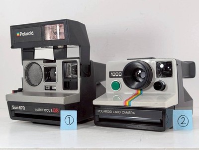 [As-is For parts] Polaroid Instant Camera Set Sun 670 AutoFocus QS + 1000 Camera