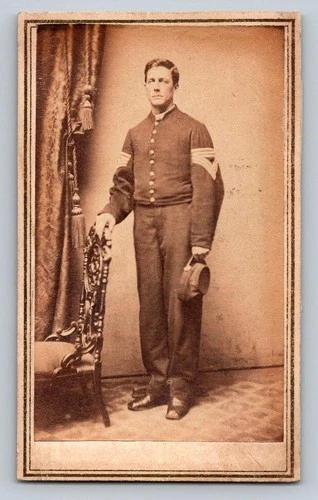 1860's Identified Civil War Soldier CDV Photograph - Ohio 195th Infantry