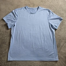 Kit + Ace Crewneck T-Shirt Mens XL Heathered Blue Short Sleeve Lightweight 4 Way