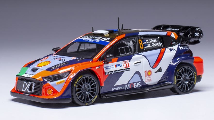 Hyundai i20 Rally1 IXOMODELS 1/43 voiture rallye miniature Croatie 2024 Tanak Jarveoja