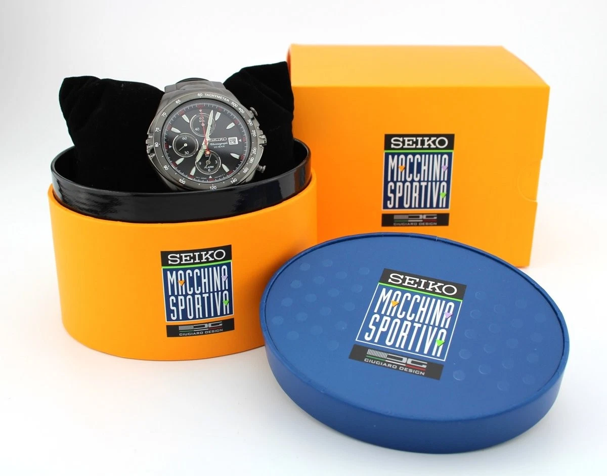 Seiko Macchina Sportiva Schwarz Herren Armbanduhr SNAF87P1