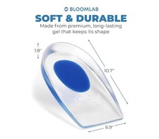 1 Pair Heel Support Gel Silicone Cushion Orthotic Insole Plantar Care Heel Cups