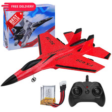 Beffkkip FX620 SU-35 2-Channel RC Plane with Lights, Red Small,