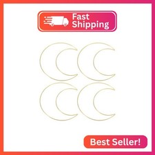 PATIKIL 8 Inch Moon Dream Catcher Rings, 4 Pcs Metal Christmas Macrame Wreath Fl