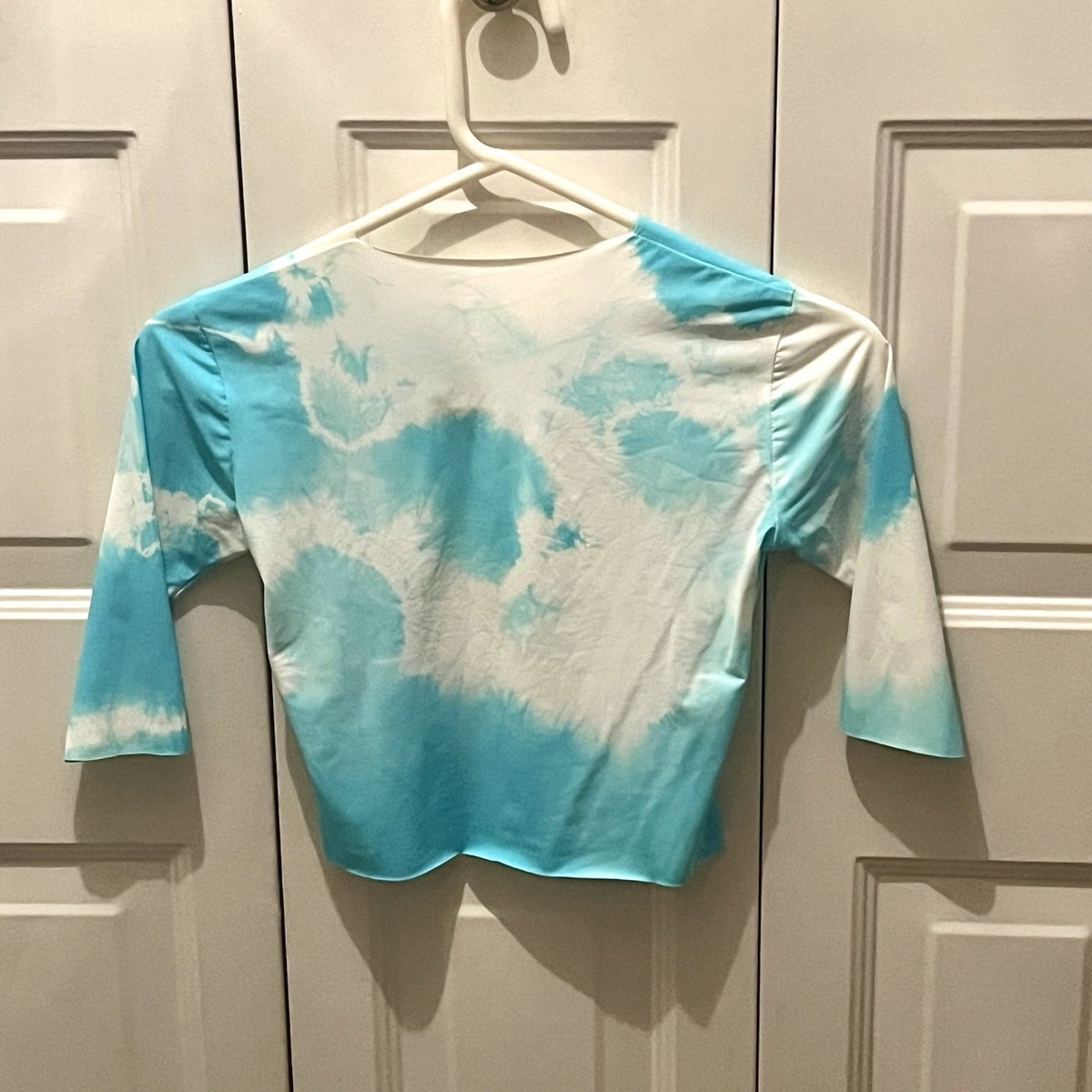 Forte Dei Marmi Tie Dye Blue White Crop Top Small View 3