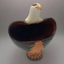 Stella Loretto Jemez Pueblo Eagle Pottery Sculpture 10” Signed Native American
