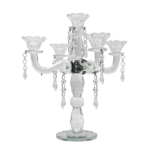 Allgala 5Arm Crystal Candelabra Taper Candlestick Candle Holder