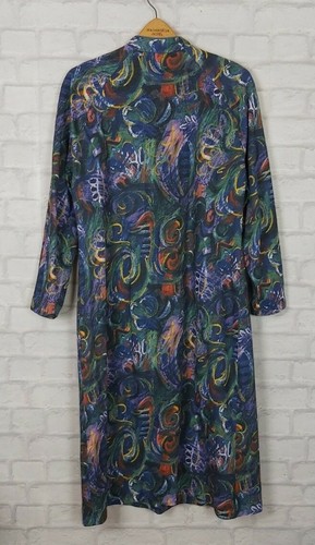 VINTAGE RETRO 60ER KLEID BLUMEN AZTEKEN STAMM AFRIKANISCHES FESTIVAL CRAZY BOLD HELL - Bild 3 von 3