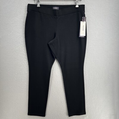 NYDJ Black Pull On Ponte Pants Petite 16P Skinny Mid Rise Stretch NWT  Slimming