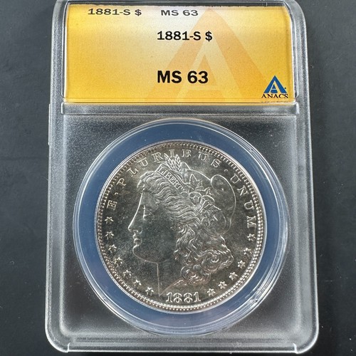 1881-S $1 Morgan Silver Dollar, ANACS MS63 (84360)