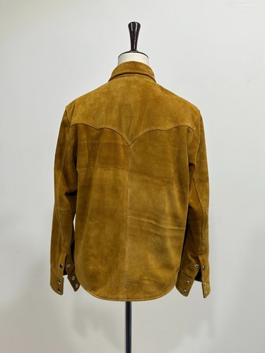 Men's 100% Real Suede Leather Trucker Jacket Premium Scully Shirt Western Wear - Picture 3 of 6
