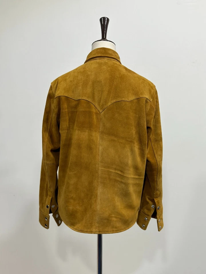 Men's 100% Real Suede Leather Trucker Jacket Premium Scully Shirt Western Wear - Image 3 of 4