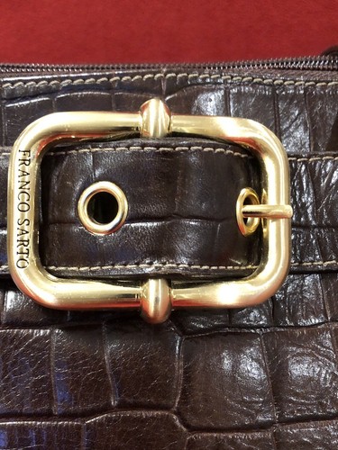 Franco Sarto Brown Leather Alligator Print Shoulder Bag - Picture 14 of 16
