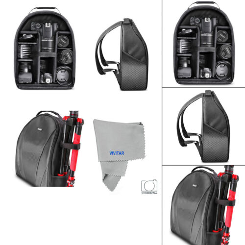 VIVITAR CAMERA BACKPACK BAG + REMOTE FOR CANON EOS REBEL 5D 6D 7D 80D 70D - Picture 3 of 5