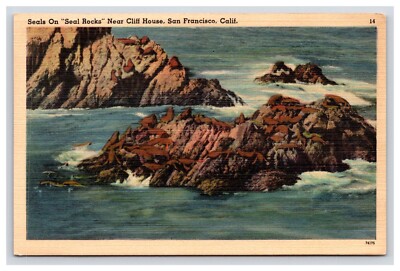 Postcard: CA Seal Rocks, Cliff House, San Francisco, California ...