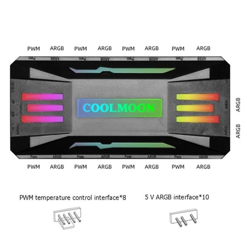 5V Temperature Controller 1To8 RGB Controller New Chassis Hub - Photo 4/14