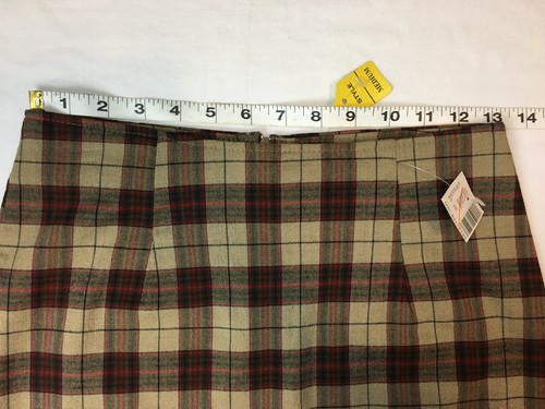 Vintage Renee Lauren Women's Brown Multi Plaid Pencil Skirt Size Medium NWT - Picture 7 of 9