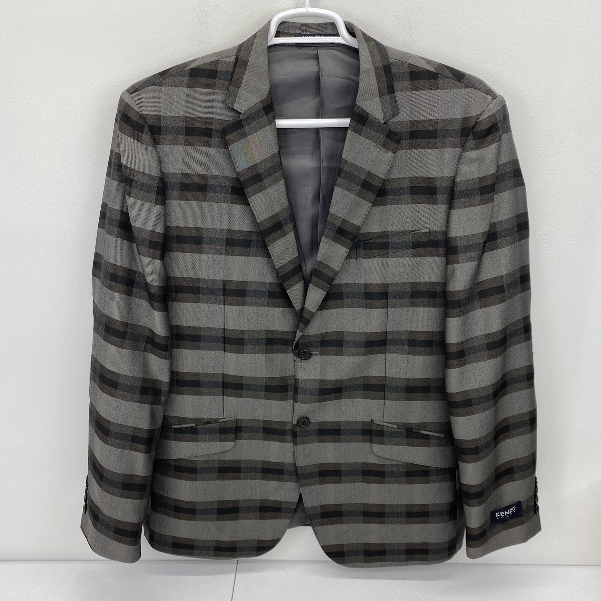 KENZO】1990s Tartan Check Knit Blouson