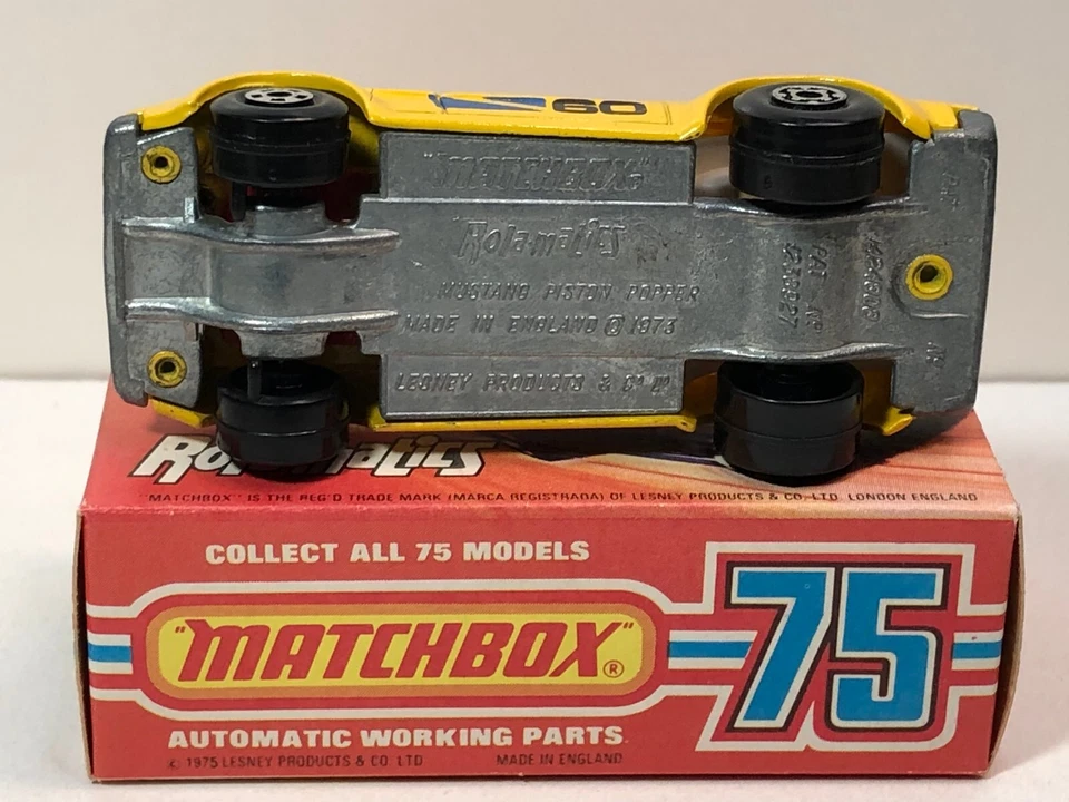 MATCHBOX LESNEY SUPERFAST SF 60 / 10 PISTON POPPER YELLOW w/ WHITE INTERIOR RARE - Image 3 of 4
