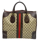 Authentique sac Gucci GG Supreme Sherry Line PVC marron Boston NS041370