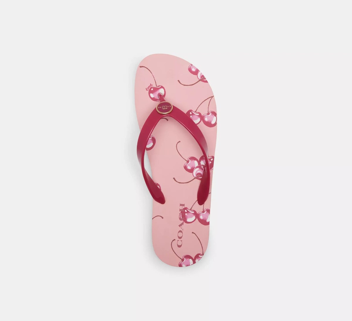 Coachレディース フルーツ柄プリント ZAYN ビーチサンダル CR856 NEW Coach Zayn Flip Flop Sandal Cherry Fruit Print Women's