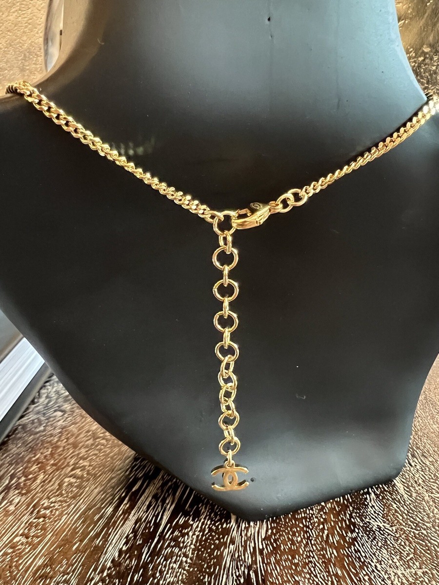 Chanel 23C Heart Gold Necklace with Crystals | eBay