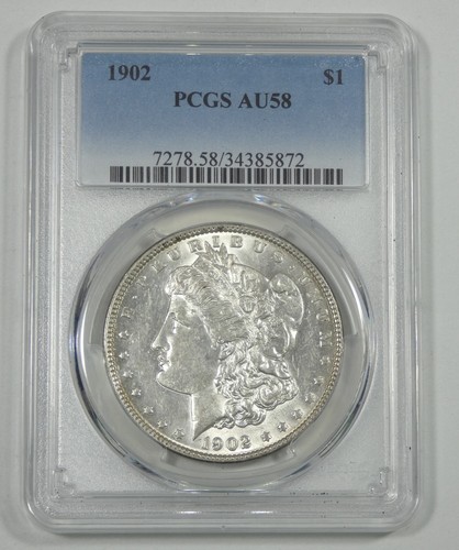 1902 Morgan Dollar CERTIFIED PCGS AU 58 Silber Dollar