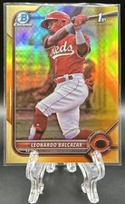 Leonardo Leo Balcazar 2022 Bowman Chrome Yellow/Orange Vapor Refractor 1st /75!
