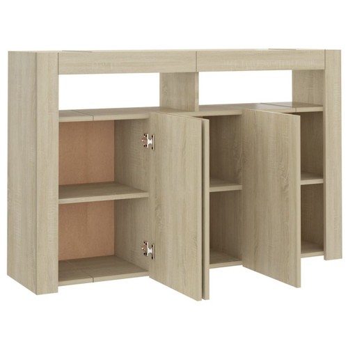 Modern Sideboard Wooden Storage Cupboard Unit Display Cabinet with LED lights - Picture 34 of 59