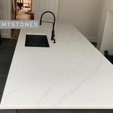 WHIITE CALACATTA QUARTZ KITCHEN WORKTOP 3000 X 600 X 20 QUARTZ & GRANITE WORKTOP