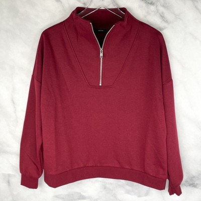 NWT Vero Moda Lydia Half Zip Mock Neck Oversized Pullover Sweatshirt Athleisure