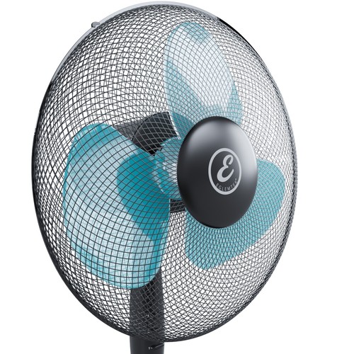 Ventilatore a piantana potente 50W pale 40 cm silenzioso 3 velocità nero azzurro - Foto 6 di 9